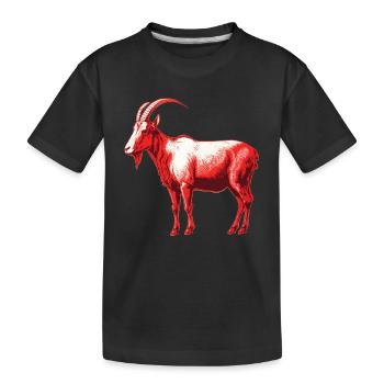 Chèvre rouge et blanc - T-shirt bio Premium Enfant - noir - Devant
