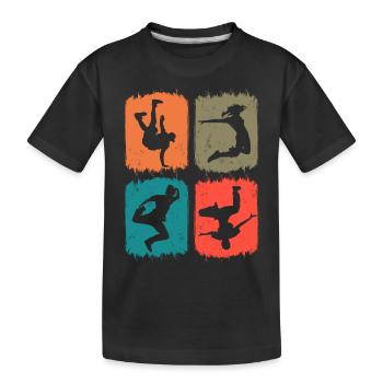 Retro Dancer Hip-Hop Breakdance Teacher - Kinder Premium Bio T-Shirt - Schwarz - Vorne
