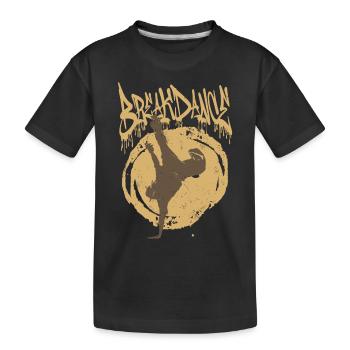 Breakdance Dancer Retro Hip-Hop Street Dance - Kinder Premium Bio T-Shirt - Schwarz - Vorne