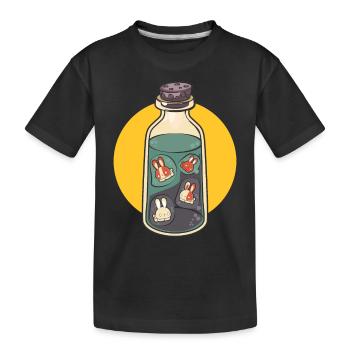 Space Bottle Bunnies Astronaut Rabbit - Kinder Premium Bio T-Shirt - Schwarz - Vorne