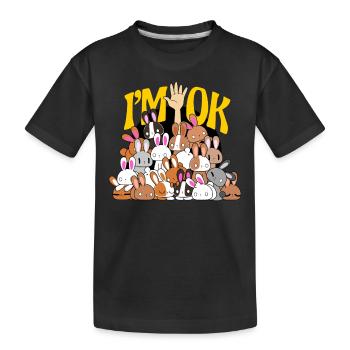 Häschen Lustiges Kaninchen Frohe Ostern - Kinder Premium Bio T-Shirt - Schwarz - Vorne