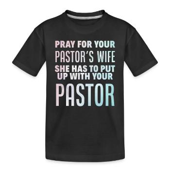 Pfarrer Pastor Predigen Beten Christlich - Kinder Premium Bio T-Shirt - Schwarz - Vorne