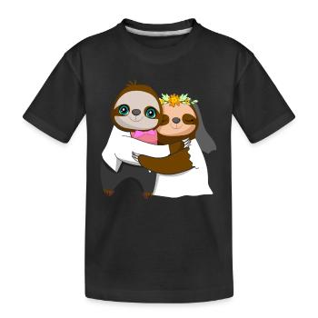 Le jour du mariage Married Sloth Whisperer - T-shirt bio Premium Enfant - noir - Devant