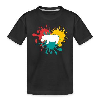 Nilpferd Silhouette - Kinder Premium Bio T-Shirt - Schwarz - Vorne