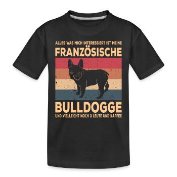 Französische Bulldogge French Bulldog Frenchie - Kinder Premium Bio T-Shirt - Schwarz - Vorne