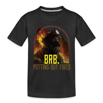BRB éteindre les incendies pompier pompier - T-shirt bio Premium Enfant - noir - Devant