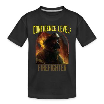 Niveau de confiance : Meilleur pompier de tous les temps - T-shirt bio Premium Enfant - noir - Devant