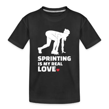 Ich Liebe Es Zu Sprinten - Kinder Premium Bio T-Shirt - Schwarz - Vorne