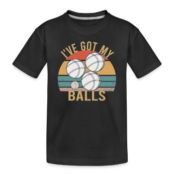 Boccia Boule Petanque Ball Sports Ball Game - Kids' Premium Organic T-Shirt - black - Front