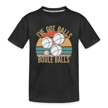 Boccia Boule Petanque Ball Sports Ball Game - Kids' Premium Organic T-Shirt - black - Front