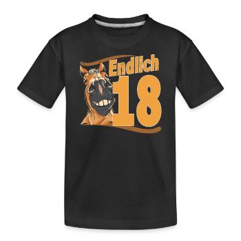 18 Reiter im Reitsport Dressur Reiterin 18. Reiten - Kinder Premium Bio T-Shirt - Schwarz - Vorne