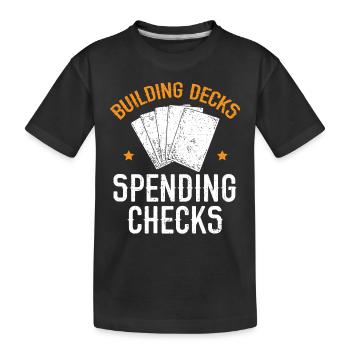 Construire des decks Chèques de dépenses Jeu de cartes à collectionner - T-shirt bio Premium Enfant - noir - Devant
