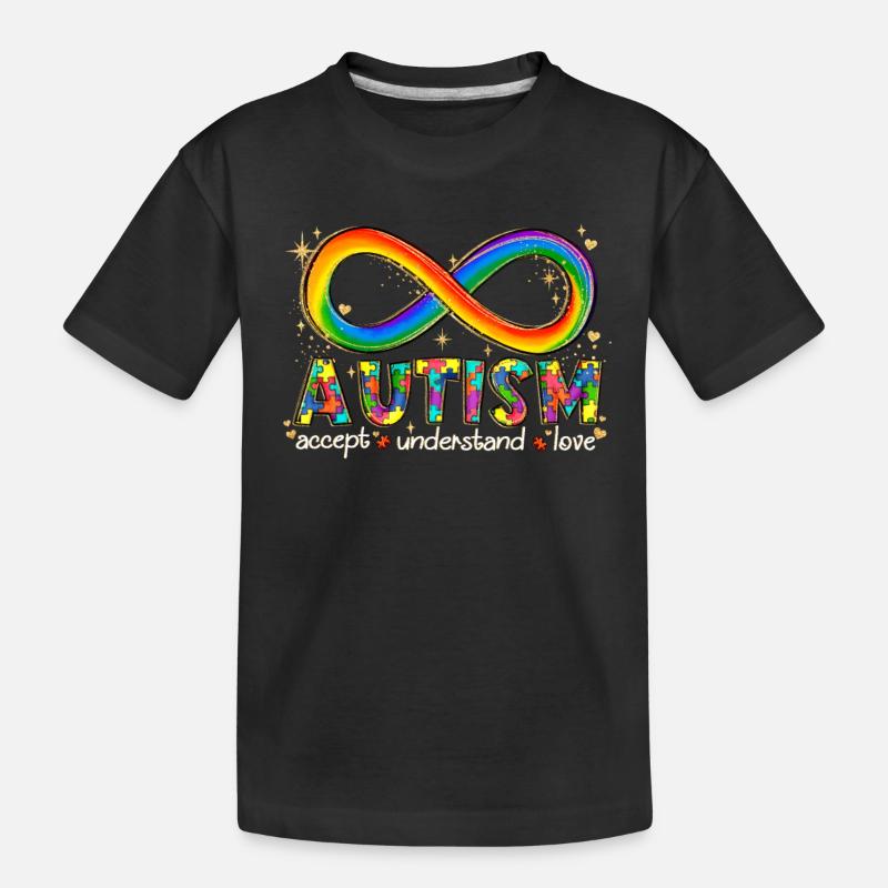 Sensibilisation à l’autisme Accepter Comprendre l’amour - T-shirt bio Premium Enfant - noir