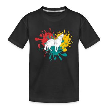 Wolf Silhouette - Kids' Premium Organic T-Shirt - black - Front