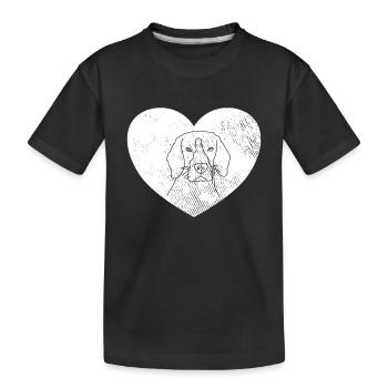 Tête de chien Rétro - T-shirt bio Premium Enfant - noir - Devant
