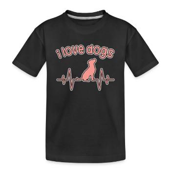 J’aime les chiens - T-shirt bio Premium Enfant - noir - Devant