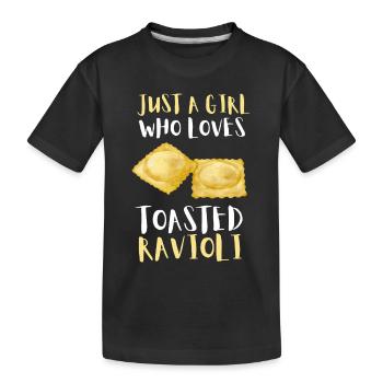 St. Louis Toasted Ravioli - Kids' Premium Organic T-Shirt - black - Front