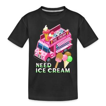 Vendeur de crème glacée, vendeur de crème glacée food truck - T-shirt bio Premium Enfant - noir - Devant