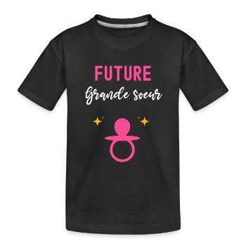 future grande sœur cadeau annonce grossesse - T-shirt bio Premium Enfant - noir - Devant