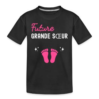 future grande sœur cadeau naissance grossesse - T-shirt bio Premium Enfant - noir - Devant