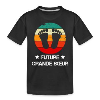 future grande sœur annonce grossesse vintage - T-shirt bio Premium Enfant - noir - Devant
