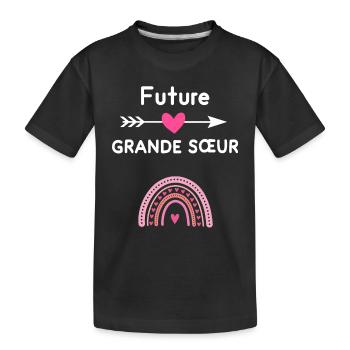 future grande sœur cadeau annonce grossesse - T-shirt bio Premium Enfant - noir - Devant