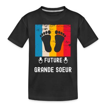future grande sœur cadeau naissance vintage - T-shirt bio Premium Enfant - noir - Devant