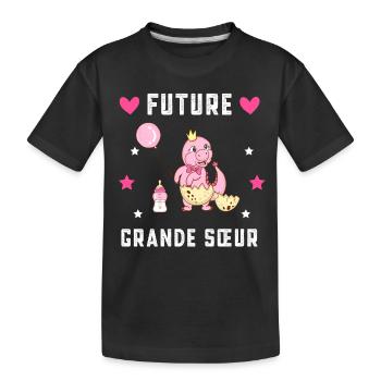 future grande sœur dinosaure annonce grossesse - T-shirt bio Premium Enfant - noir - Devant