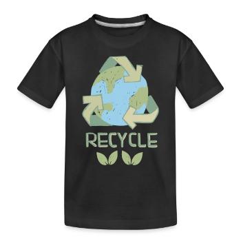 Recyclage Recyclage Conception peinte à la main Protection de l’environnement - T-shirt bio Premium Enfant - noir - Devant