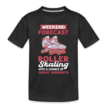 Rollschuhlaufen Roller-Derby Rollschuhlaufen Rolle - Kinder Premium Bio T-Shirt - Schwarz - Vorne