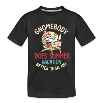 Lustige Gnome Sommerferien - Kinder Premium Bio T-Shirt - Schwarz - Vorne