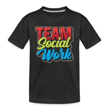 Équipe de travail social Travailleurs sociaux - T-shirt bio Premium Enfant - noir - Devant