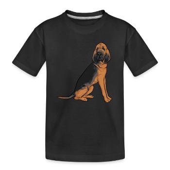 Bloodhound Hund Bluthund - Kinder Premium Bio T-Shirt - Schwarz - Vorne