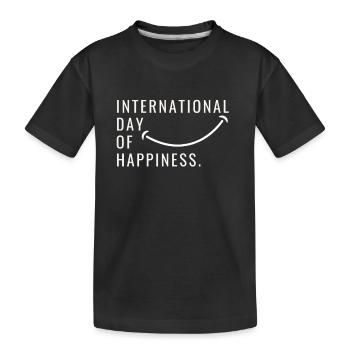Journée internationale du bonheur - T-shirt bio Premium Enfant - noir - Devant