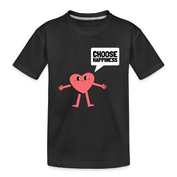 Journée internationale du bonheur - T-shirt bio Premium Enfant - noir - Devant