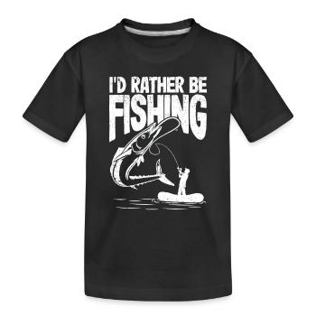 Je préfère les amateurs de pêche drôles de pêcheurs - T-shirt bio Premium Enfant - noir - Devant