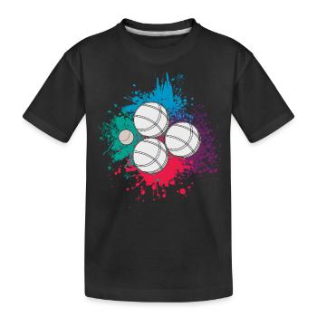 Boule Boccia Ball Sports Petanque Balls Game - Kids' Premium Organic T-Shirt - black - Front