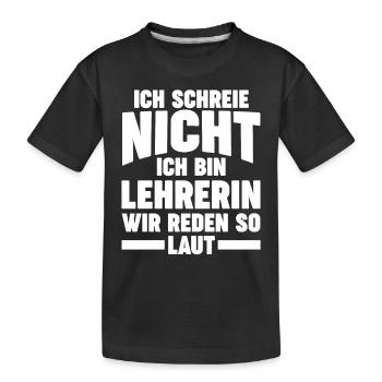 Schullehrerin Lehrerin - Kinder Premium Bio T-Shirt - Schwarz - Vorne
