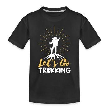 Allons aux amateurs de trekking randonneurs - T-shirt bio Premium Enfant - noir - Devant