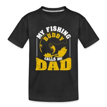 Mein Angelkumpel nennt mich Papa Lustiger Vatertag - Kinder Premium Bio T-Shirt - Schwarz - Vorne