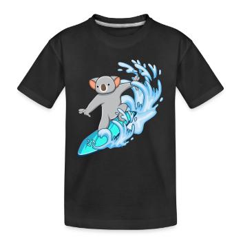 Surfing Surfboard Koala Lovers Animal Koala Bear - Kids' Premium Organic T-Shirt - black - Front