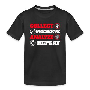 Privatdetektivteam Tatort Forensische Wissenschaft - Kinder Premium Bio T-Shirt - Schwarz - Vorne