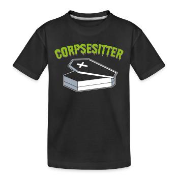 Corpsesitter Mortician Funeral Director - Kids' Premium Organic T-Shirt - black - Front