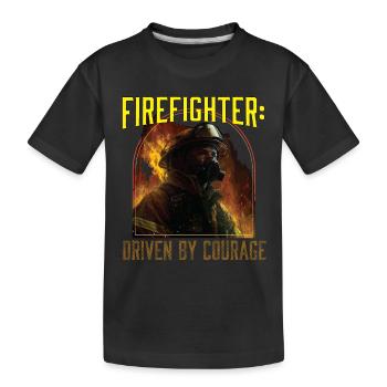 Firefighter: Driven by Courage Firefighting - Kinder Premium Bio T-Shirt - Schwarz - Vorne