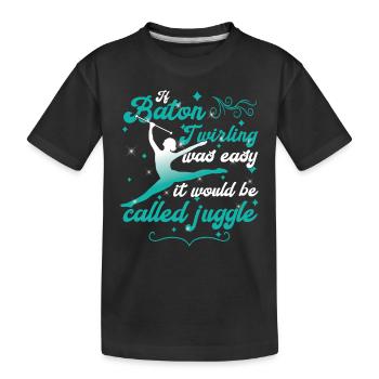 Gymnastik Tanz Baton Twirler Turnerin - Kinder Premium Bio T-Shirt - Schwarz - Vorne