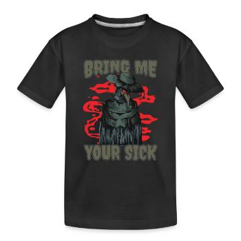Pest Doktor Pest Doktor Maske Medikamente - Kinder Premium Bio T-Shirt - Schwarz - Vorne