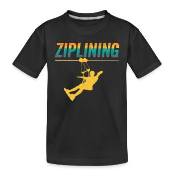 Ziplining Sport Zipline Seilrutsche Sprüche - Kinder Premium Bio T-Shirt - Schwarz - Vorne