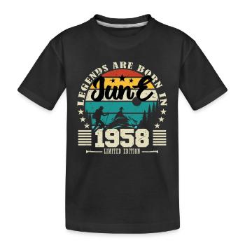 Juni 1958. Geburtstagsgeschenk Juni 1958. Juni. - Kinder Premium Bio T-Shirt - Schwarz - Vorne