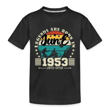 Juni 1953. Geburtstagsgeschenk Juni 1953. Juni. - Kinder Premium Bio T-Shirt - Schwarz - Vorne