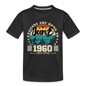Juni 1960. Geburtstagsgeschenk Juni 1960. Juni. - Kinder Premium Bio T-Shirt - Schwarz - Vorne